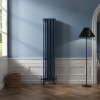 Bern 1800 x 380mm Sapphire Blue Four Column Vertical Traditional Radiator