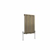 Norden 600 x 414mm Black Gold Single Oval Column Horizontal Designer Radiator