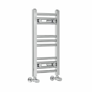 Fjord 600 x 300mm Curved Chrome Heated Towel Rail