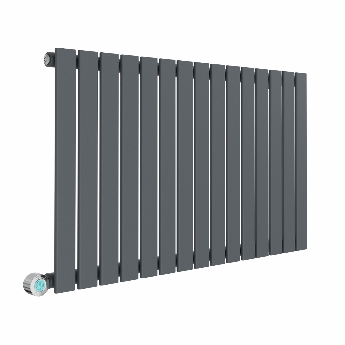 Karlstad 600 x 1022mm Anthracite Flat Panel Horizontal Wifi Electric Radiator - 1000W
