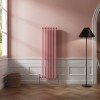 Bern 1500 x 470mm Rose Pink Double Column Vertical Traditional Radiator