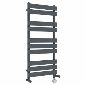 Juva 1000 x 450mm Dual Fuel Sand Grey Flat Panel Thermostatic Touch Control Electric Heated Towel Rail