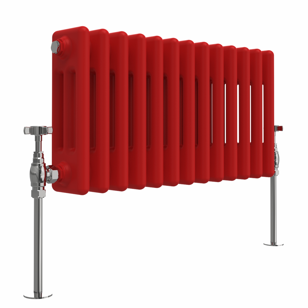 Bern 300 x 605mm Traditional Signal Red Triple Horizontal Column Radiator