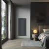 Karlstad 1600 x 682mm Anthracite Double Vertical Flat Panel Designer Radiator