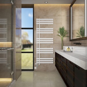 Koli 1600 x 600mm Dual Fuel White Thermostatic Touch Control Wifi Electric Heated Towel Rail