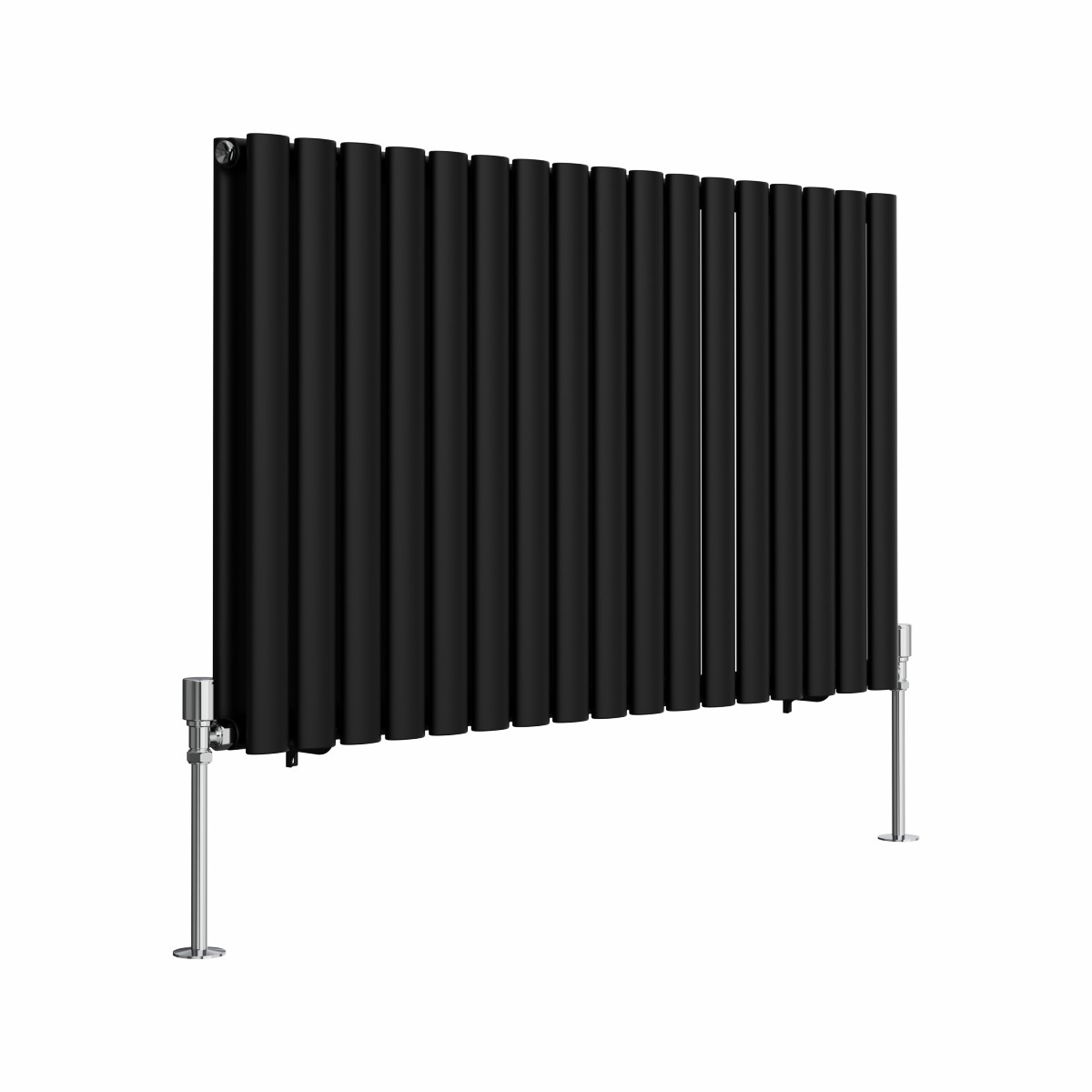 Norden 600 x 1004mm Black Double Horizontal Oval Tube Designer Radiator