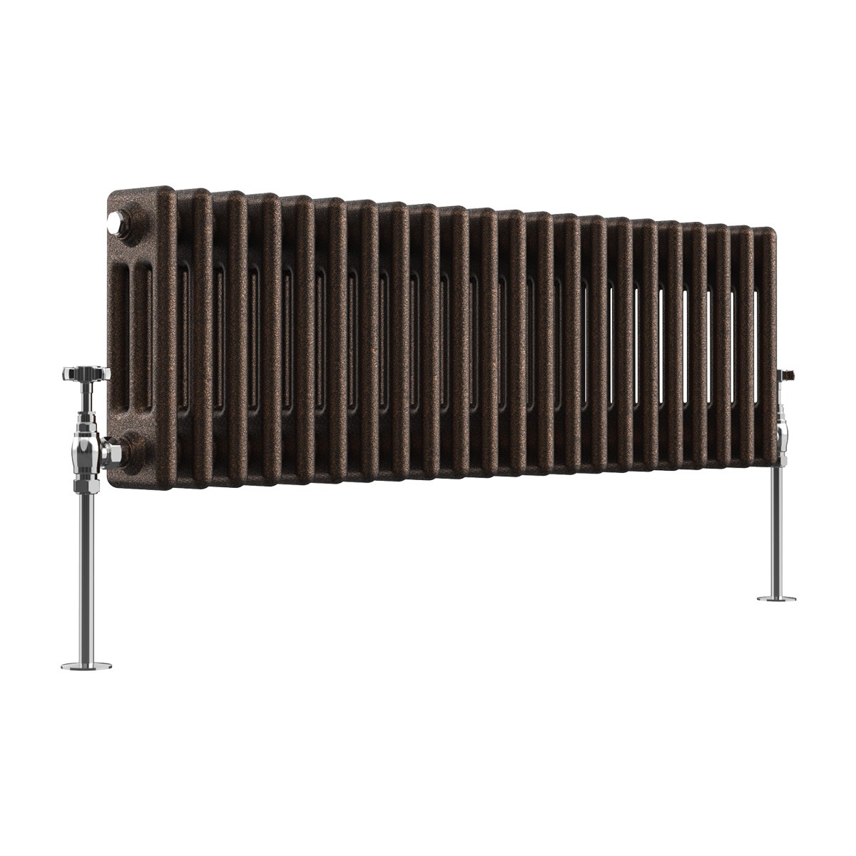 Bern 300 x 1010mm Black Copper Triple Column Horizontal Traditional Radiator