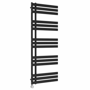 Koli 1600 x 600mm Black Thermostatic Touch Control Electric Heated Towel Rail