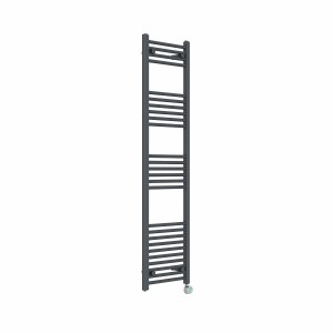 Bergen 1600 x 400mm Straight Anthracite Thermostatic Touch Control Electric Heated Towel Rail
