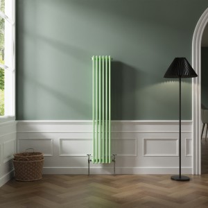 Bern 1500 x 290mm Pastel Green Triple Vertical Column Radiator