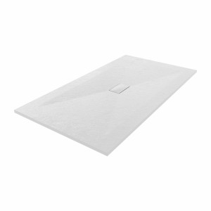 Terra - 1800x1000mm Slate Effect Rectangle Shower Tray White