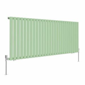Norden Pastel Green Oval Column Horizontal Designer Radiator - Choice of Size