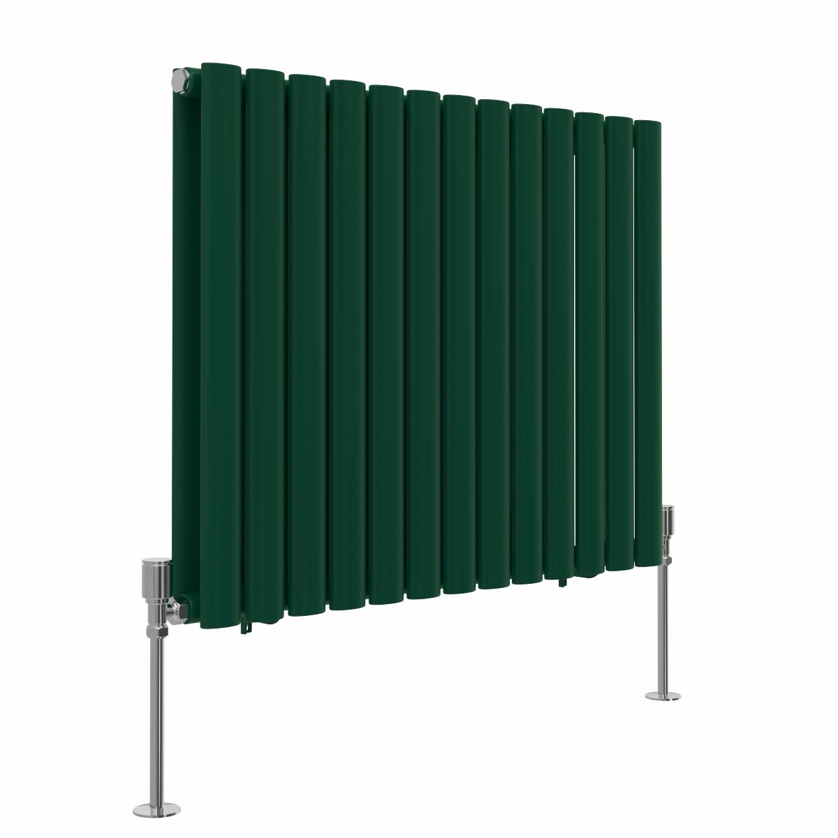 Norden 600 x 768mm Moss Green Double Oval Column Horizontal Designer Radiator