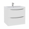 Avon Gloss White Wall Hung Basin Drawer Vanity Unit - 600mm