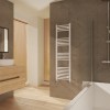 Fjord 1400 x 400mm Curved White Heated Towel Rail