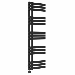 Koli 1600 x 450mm Black Thermostatic Touch Control Electric Heated Towel Rail