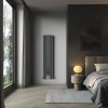 Karlstad 1800 x 417mm Anthracite Mirror Double Vertical Flat Panel Designer Radiator