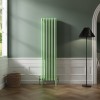 Bern 1800 x 470mm Traditional Pastel Green Vertical Four Column Radiator