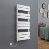 Juva 1000 x 450 mm White Flat Panel Heated Towel Rail with 300W Manual Element