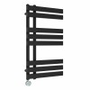 Koli 800 x 450mm Black Thermostatic Touch Control Electric Heated Towel Rail