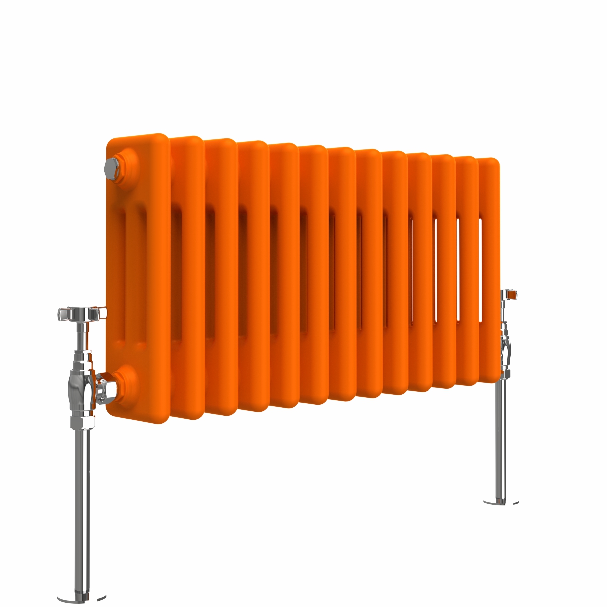 Bern 300 x 605mm Bright Orange Triple Horizontal Column Radiator