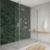 Wasdale 1400mm Chrome Walk Through Wet Room Screen with 300mm Hinged Return Screens & L- Shape Support Arms