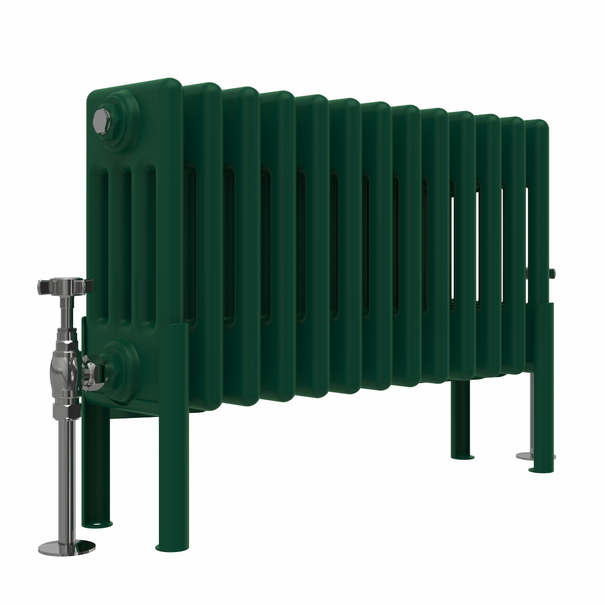 Bern 300 x 605mm Traditional Moss Green Horizontal Four Column Radiator
