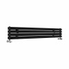 Norden 237 x 1600mm Black Double Horizontal Oval Tube Designer Radiator