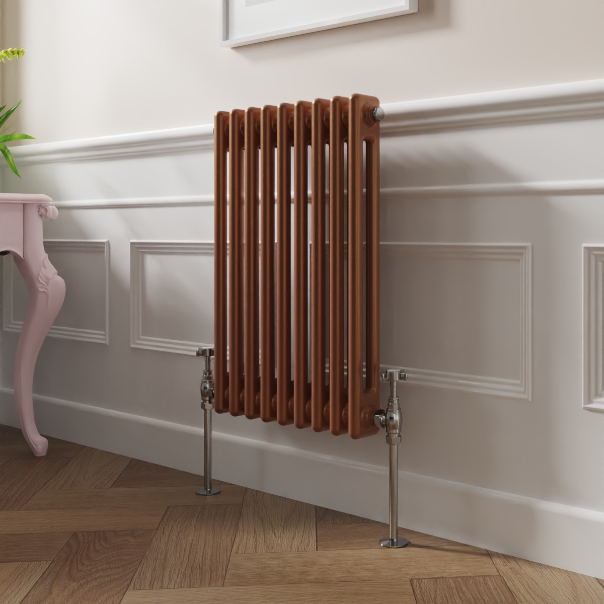 Bern 600 x 425mm Metallic Bronze Double Horizontal Column Radiator