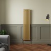 Norden 1600 x 355mm Metallic Gold Single Oval Column Vertical Designer Radiator