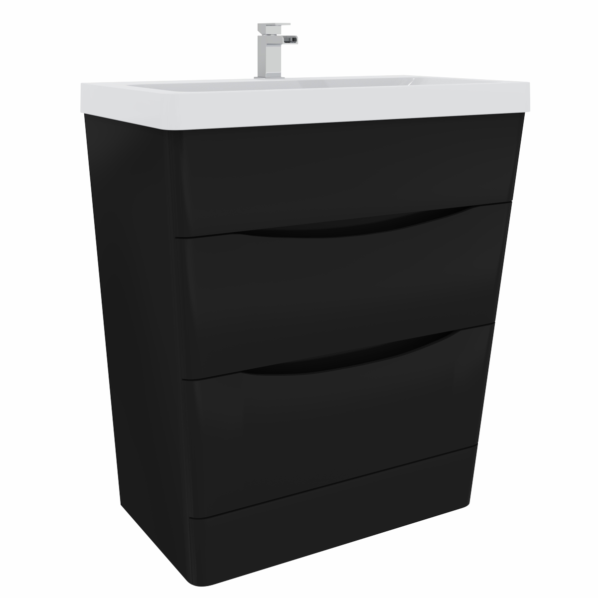 Avon Black Floor Standing Basin Drawer Vanity Unit - 800mm