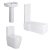 Cordoba Modern Bathroom Suite with P-Shape Shower Bath - Choice of Sizes