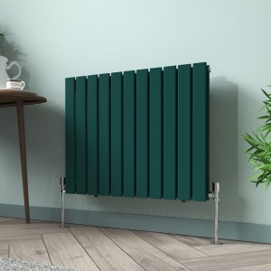 Karlstad 600 x 750mm Blue Green Double Flat Panel Horizontal Designer Radiator
