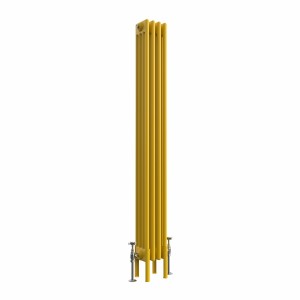 Bern 1500 x 200mm Zinc Yellow Four Column Vertical Traditional Radiator