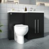 Calm Matt Black Right Hand Combination Vanity Unit Basin L Shape with Back to Wall Splash Toilet & Soft Close Seat & Concealed Cistern - 1100mm