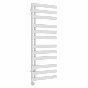 Kongsberg 1200 x 450mm White Thermostatic Touch Control Electric Towel Rail