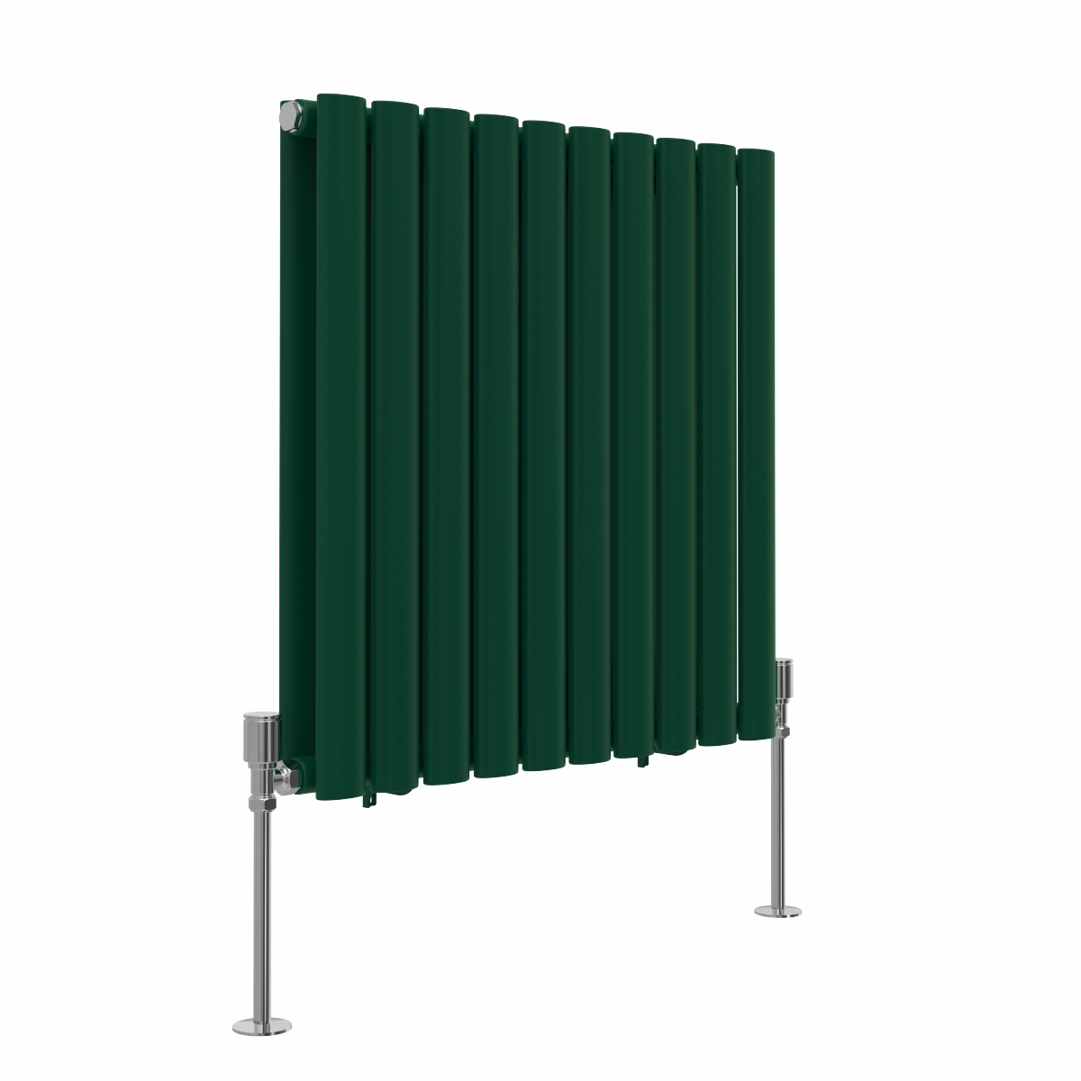 Norden 600 x 591mm Moss Green Double Oval Column Horizontal Designer Radiator