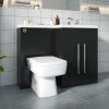 Calm Matt Black Right Hand Combination Vanity Unit Basin L Shape with Back to Wall Boston Toilet & Soft Close Seat & Concealed Cistern - 1100mm