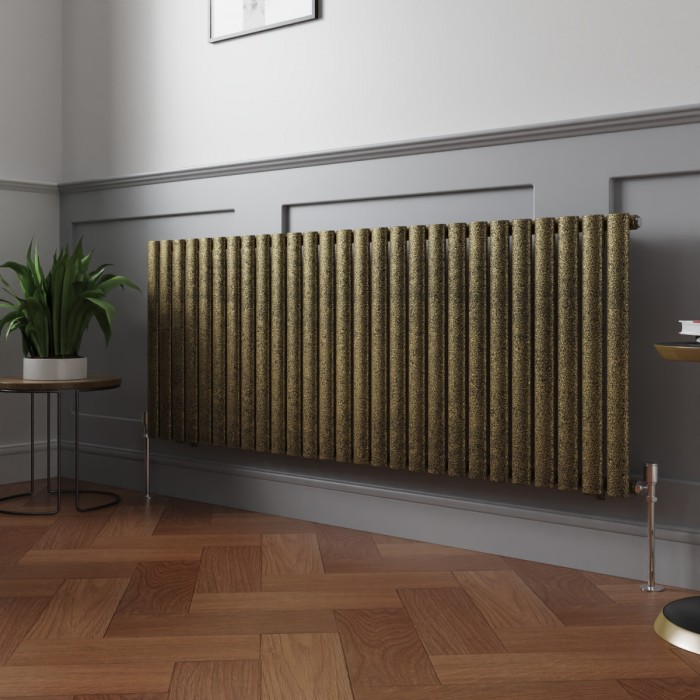 Norden 600 x 1594mm Black Gold Single Horizontal Oval Column