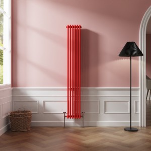 Bern 1800 x 290mm Traditional Signal Red Triple Vertical Column Radiator