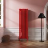 Bern 1800 x 560mm Traditional Signal Red Vertical Four Column Radiator