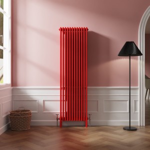 Bern 1800 x 560mm Traditional Signal Red Vertical Four Column Radiator