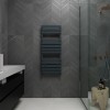 Carisa Plata Bath 1190 x 490mm Anthracite Designer Aluminium Towel Rail
