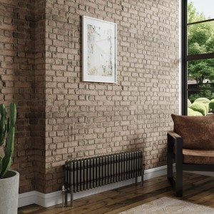 Bern 300 x 1190mm Raw Metal Triple Column Horizontal Traditional Radiator