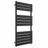 Juva 1200 x 600mm Satin Black Flat Panel Simple Electric Heated Towel Rail