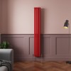 Norden 1800 x 237mm Signal Red Double Oval Column Vertical Designer Radiator