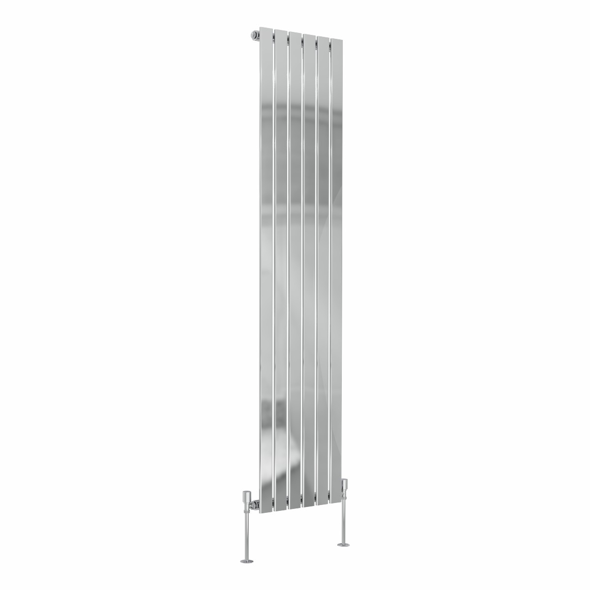 Karlstad 1800 x 410mm Chrome Single Vertical Flat Panel Designer Radiator