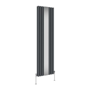 Norden 1800 x 500mm Anthracite Mirror Double Panel Vertical Designer Radiator