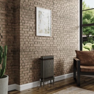 Bern 600 x 425mm Raw Metal Triple Column Horizontal Traditional Radiator