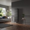 Lulea 1600 x 480mm Black Silver Double Vertical Flat Panel Designer Radiator